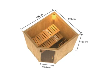 Sauna Bodo mit bronzierter Glastür Produktbild #2