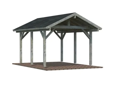 Carport Robert 11,7 m² grau tauchimprägniert Produktbild #2
