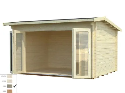 Gartenhaus Blockbohlenhaus Ines 11,1 m² 44 mm grau tauchimprägniert Produktbild #4