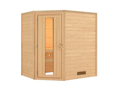 Sauna Massivholzsauna Svea Holztür mit Isolierglas Produktbild #2