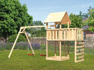 Kinderspielturm Lotti SET naturbelassen Produktbild #1