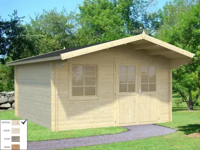 Gartenhaus Blockbohlenhaus Britta 14,6 m² 40 mm naturbelassen Produktbild #1