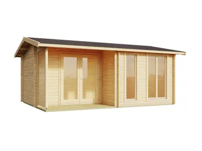 Gartenhaus Blockbohlenhaus Brighton 44 mm naturbelassen Produktbild #5