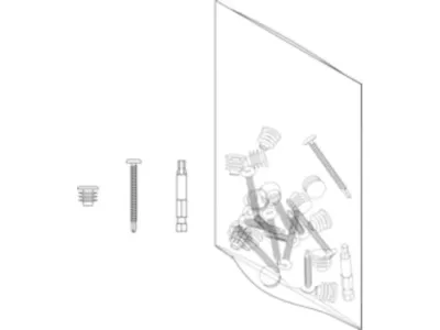 Zubehörbeutel für zwei Aluminiumprofile Alu-Fence-Multi-Fence Produktbild #1