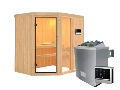 Sauna Systemsauna Fiona 1 inkl. 9 kW Saunaofen ext. Steuerung Produktbild #6