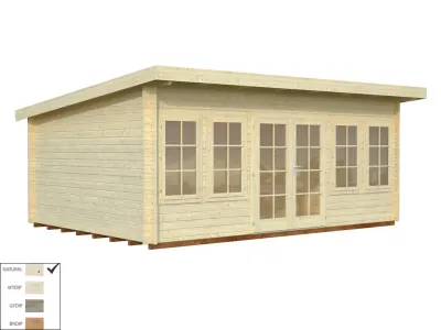 Gartenhaus Blockbohlenhaus Lisa 19,4 m² 44 mm naturbelassen Produktbild #2