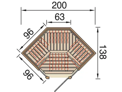 Infrarotkabine OSBY Eck Ganzglastür in Anthrazit-Optik Produktbild #3