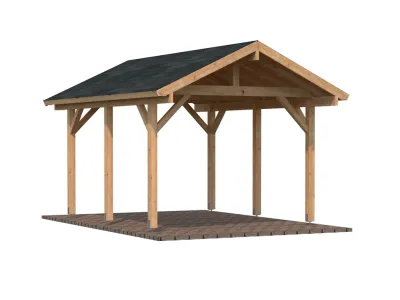 Carport Robert 11,7 m² braun tauchimprägniert Produktbild #2