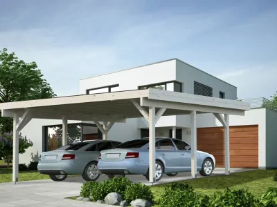 Carport Karl 20,6 m² naturbelassen Produktbild #1