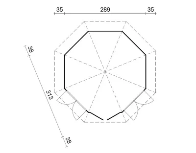 Pavillon Veronica 2 6,7 m² naturbelassen Produktbild #2