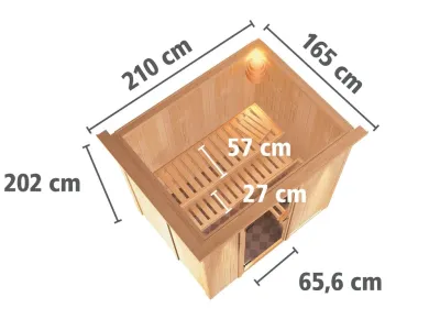 Sauna Systemsauna Fanja mit Dachkranz Produktbild #3