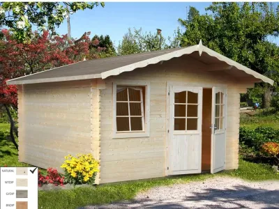 Gartenhaus Blockbohlenhaus Emma 10,4 m² 34 mm naturbelassen Produktbild #1
