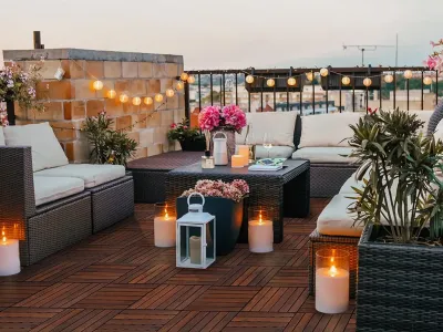 Terrassenfliese Akazie Holzfliese dunkel geölt Produktbild #8