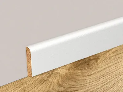 Sockelleiste Kiefer weiß lackiert massiv Profil 473 Produktbild #2