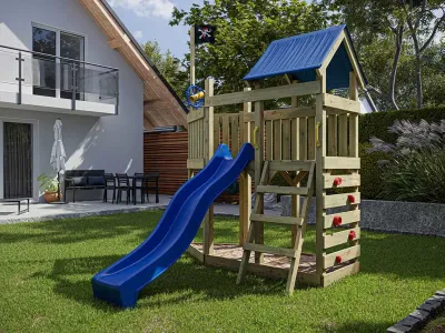 Spielturm Pirat Captain Snappy KDI inkl. Rutsche blau Produktbild #1