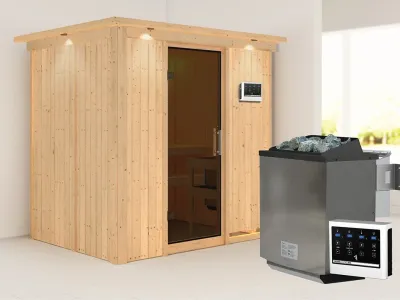 Sauna Systemsauna Bodin mit Dachkranz, inkl. 9 kW Bio-Ofen mit externer Steuerung Produktbild #16