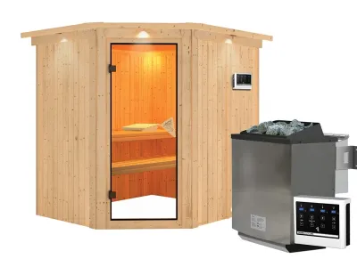 Sauna Systemsauna Siirin mit Dachkranz, inkl. 9 kW Bio-Ofen mit externer Steuerung Produktbild #11