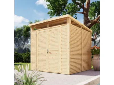 Gartenhaus Pentos Rhombusprofil 18 mm natur Produktbild #1