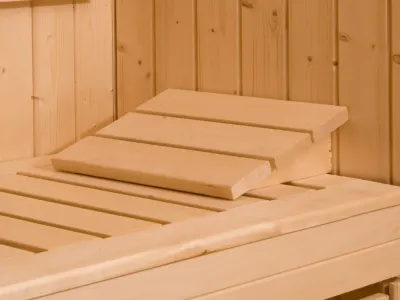Sauna Massivholzsauna Valida Eck 1 GTF klare Ganzglastür und Fensterelement Produktbild #3