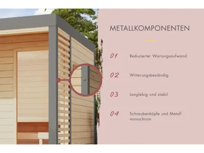Saunahaus Ares 2 38 mm naturbelassen / graualuminium Produktbild #19