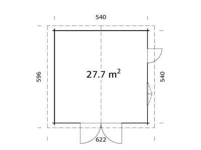 Garage Roger 27,7 m² mit Holztor 70 mm naturbelassen Produktbild #3