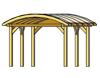Einzelcarport Franken weiß vorbehandelt Produktbild #2