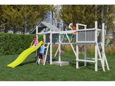 Spielturm Smart 4 Bridge grau/weiß inkl. Rutsche gelb Produktbild #2