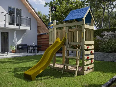 Spielturm Pirat Captain Snappy KDI inkl. Rutsche gelb Produktbild #1