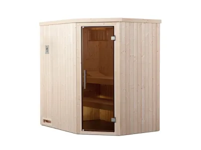 Sauna Elementsauna Varberg 1 GT graphit Ganzglastür Produktbild #3