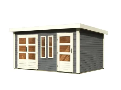Gartenhaus Zweiraumhaus Appelhorn 28 mm terragrau Produktbild #5