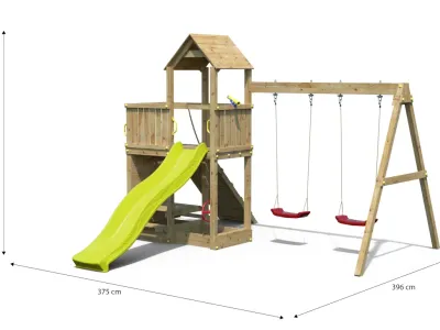 Spielturm Floppi KDI inkl. Doppelschaukel + Rutsche Produktbild #15