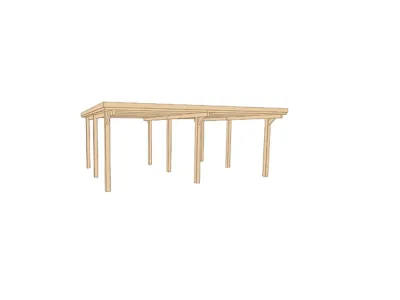 Flachdach-Doppelcarport 618 Gr. 1 mit Trapezblech Produktbild #3