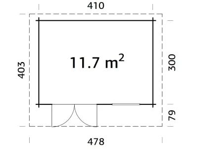 Gartenhaus Blockbohlenhaus Heidi 11,7 m² 44 mm grau tauchimprägniert Produktbild #3