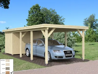 Carport Karl 23,1 m² braun tauchimprägniert Produktbild #2