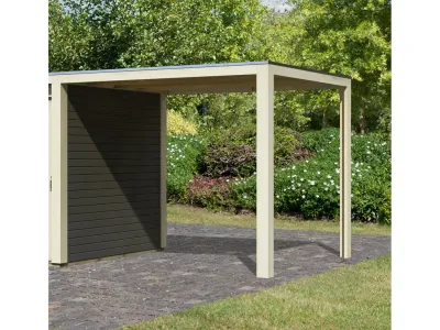 Anbaudach für Gartenhaus Cubino terragrau Produktbild #1