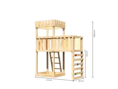 Spielturm Ritterburg Löwenherz SET naturbelassen Produktbild #2
