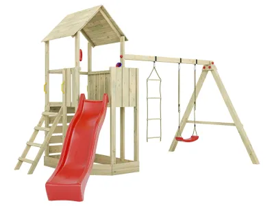 Spielturm Big Monkey KDI inkl. Rutsche rot Produktbild #4