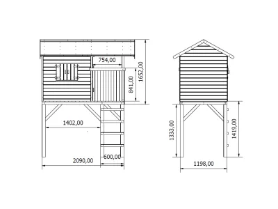 Stelzenhaus Tree Hut KDI inkl. Einzelschaukel und Rutsche blau Produktbild #6