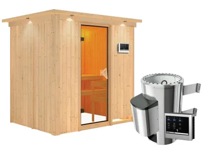 Sauna Systemsauna Fanja mit Dachkranz, inkl. Plug & Play Saunaofen externe Steuerung Produktbild #8