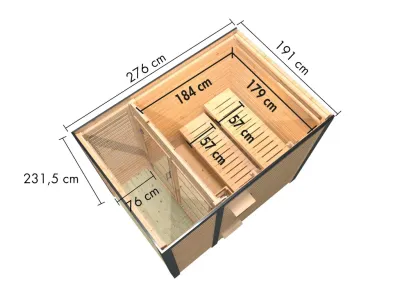 Saunahaus Ares 1 naturbelassen - anthrazit Produktbild #4