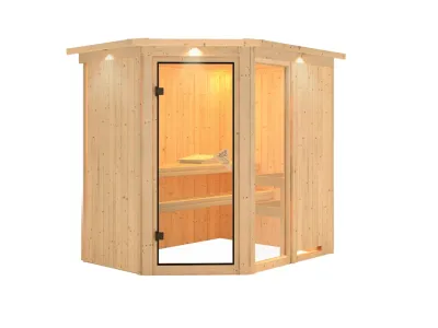 Sauna Systemsauna Fiona 1 mit Dachkranz Produktbild #9