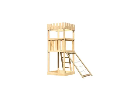 Spielturm Ritterburg Löwenherz SET naturbelassen Produktbild #3