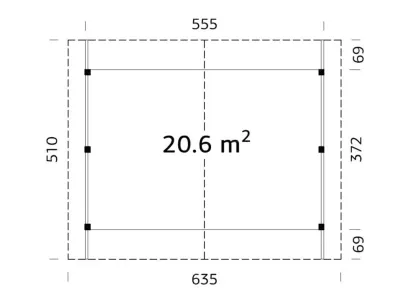 Carport Robert 20,6 m² grau tauchimprägniert Produktbild #3