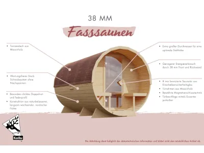 Fasssauna Quadro 1 naturbelassen Produktbild #12