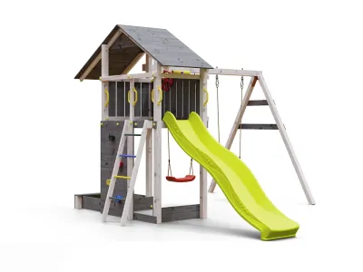 Spielturm Smart 2 grau-weiß inkl. Rutsche gelb Produktbild #5