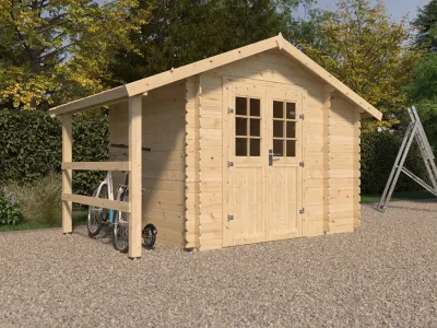 Gerätehaus Blockbohlenhaus Vito 1 19 mm naturbelassen Produktbild #1