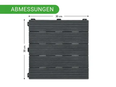 Terrassenfliese aus Gummi-Kunststoff Verbundwerkstoff Hellgrau Produktbild #6