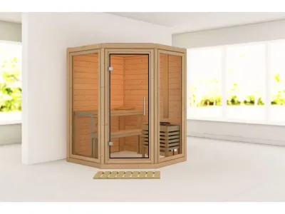 Sauna Yuma naturbelassen mit Ganzglastür Produktbild #13