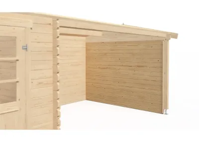 Seitenwand 28 mm für Gartenhäuser Blockbohlenhäuser naturbelassen Produktbild #1