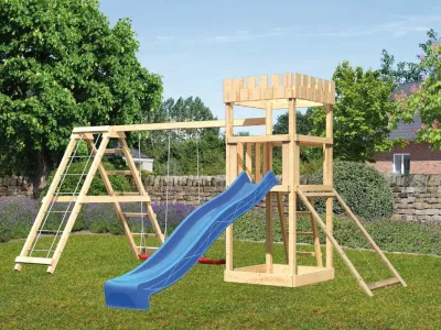 Spielturm Ritterburg Löwenherz SET naturbelassen Produktbild #1
